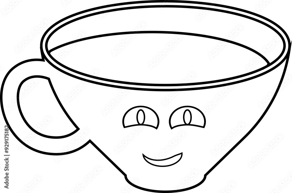 Cup with drink doodle drawing Cup with drink doodle drawing