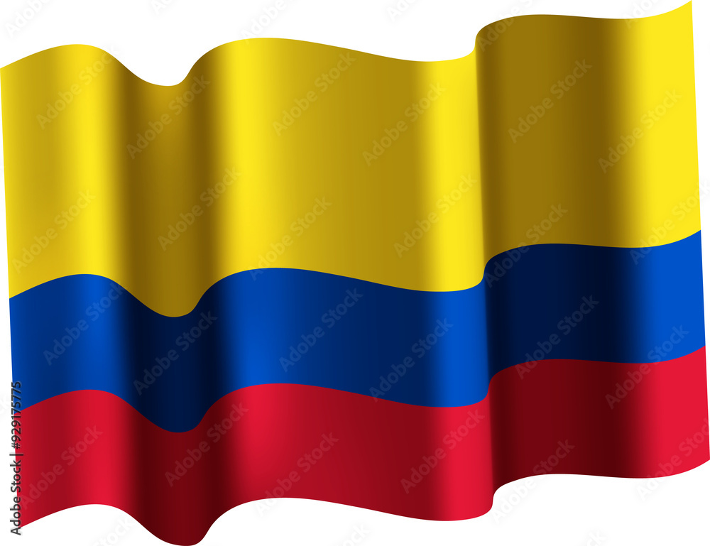 Fototapeta premium Colombia Realistic 3D Waving Flag