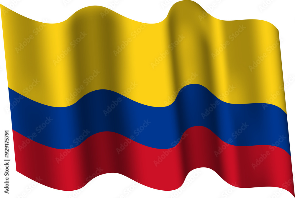 Fototapeta premium Colombia Realistic 3D Waving Flag