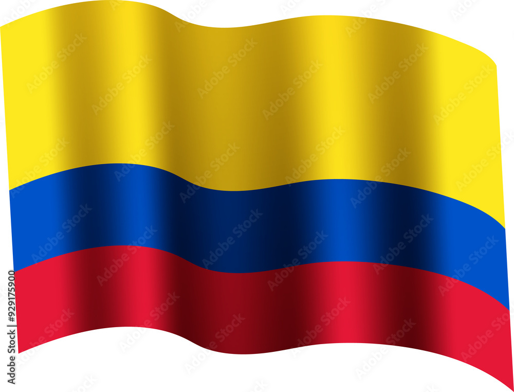 Fototapeta premium Colombia Realistic 3D Waving Flag