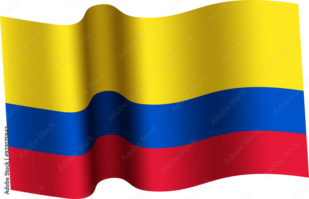 Fototapeta premium Colombia Realistic 3D Waving Flag