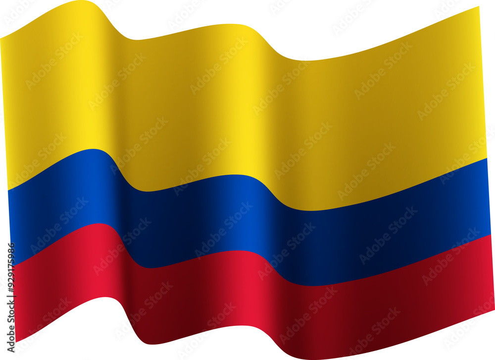 Fototapeta premium Colombia Realistic 3D Waving Flag