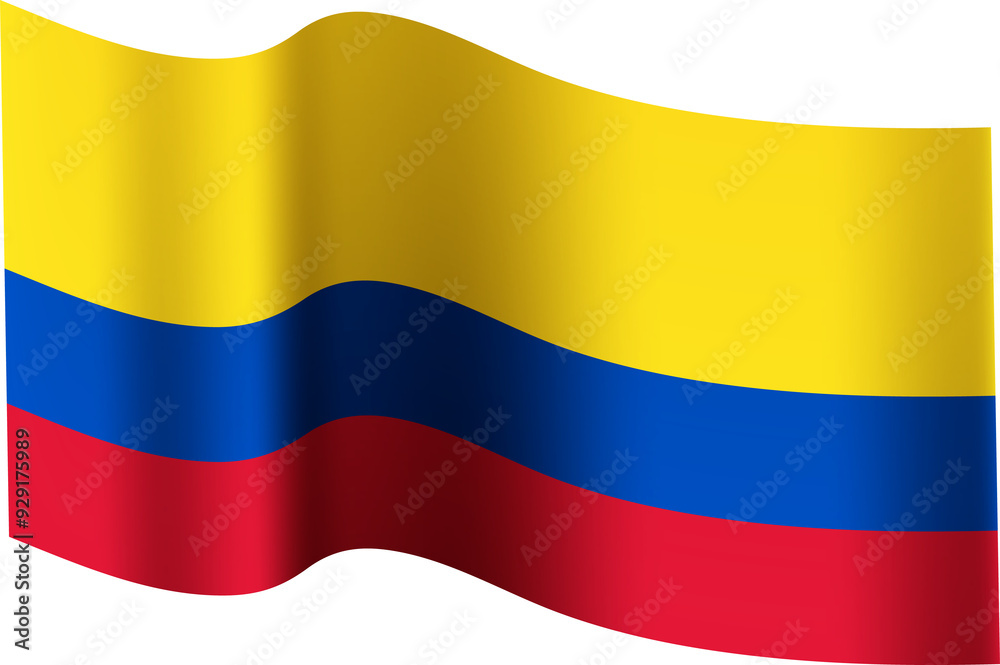 Fototapeta premium Colombia Realistic 3D Waving Flag