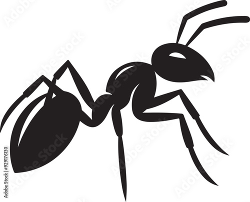 Ant silhouette and vector illustration