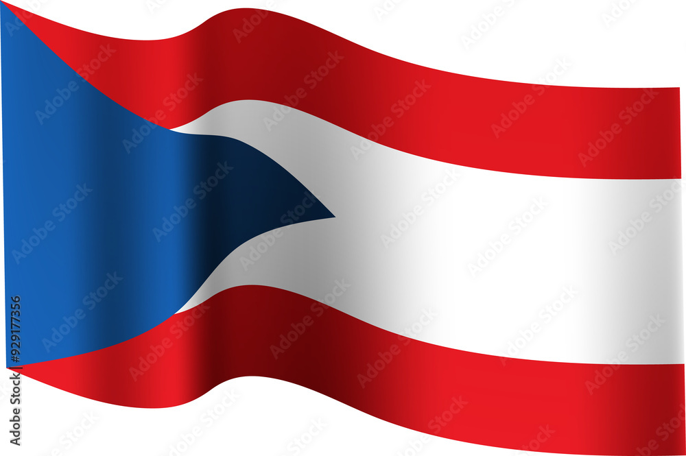 Naklejka premium Czechia Realistic 3D Waving Flag