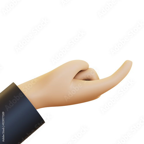 3D render of a hand making a beckoning gesture with the index finger slightly curved. Ideal for concepts related to calling, inviting, or requesting attention. Modern and clean 3D illustration.