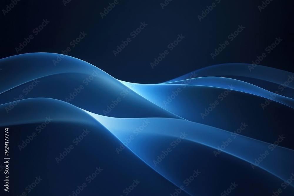 Elegant Dark Blue Soft Glow Card on Black Background with Blurred Edges