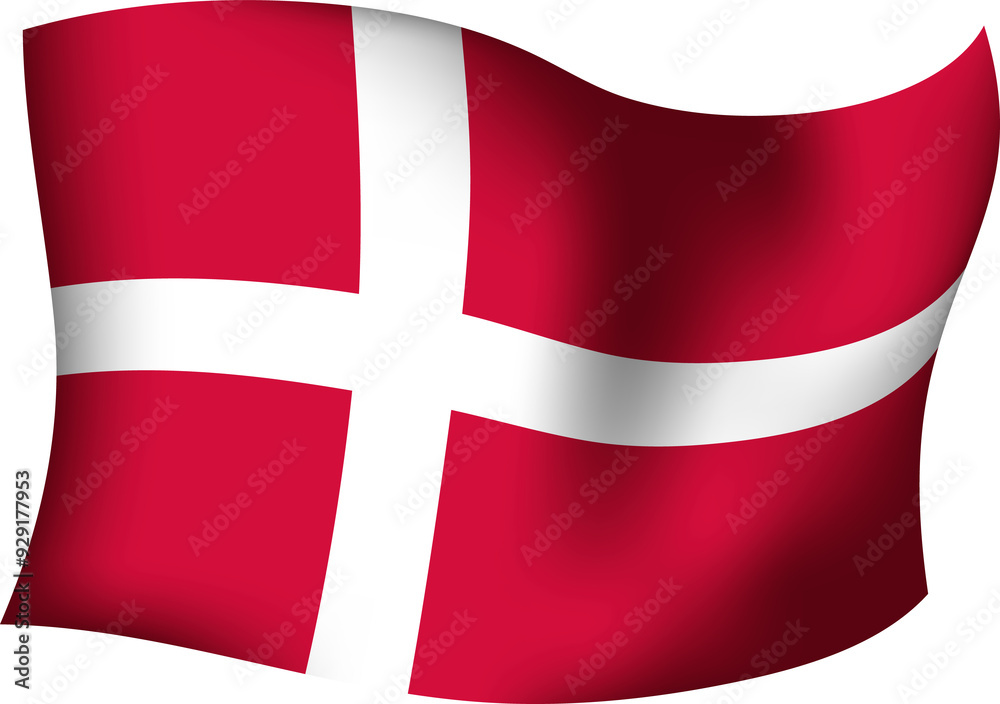 Fototapeta premium Denmark Realistic 3D Waving Flag
