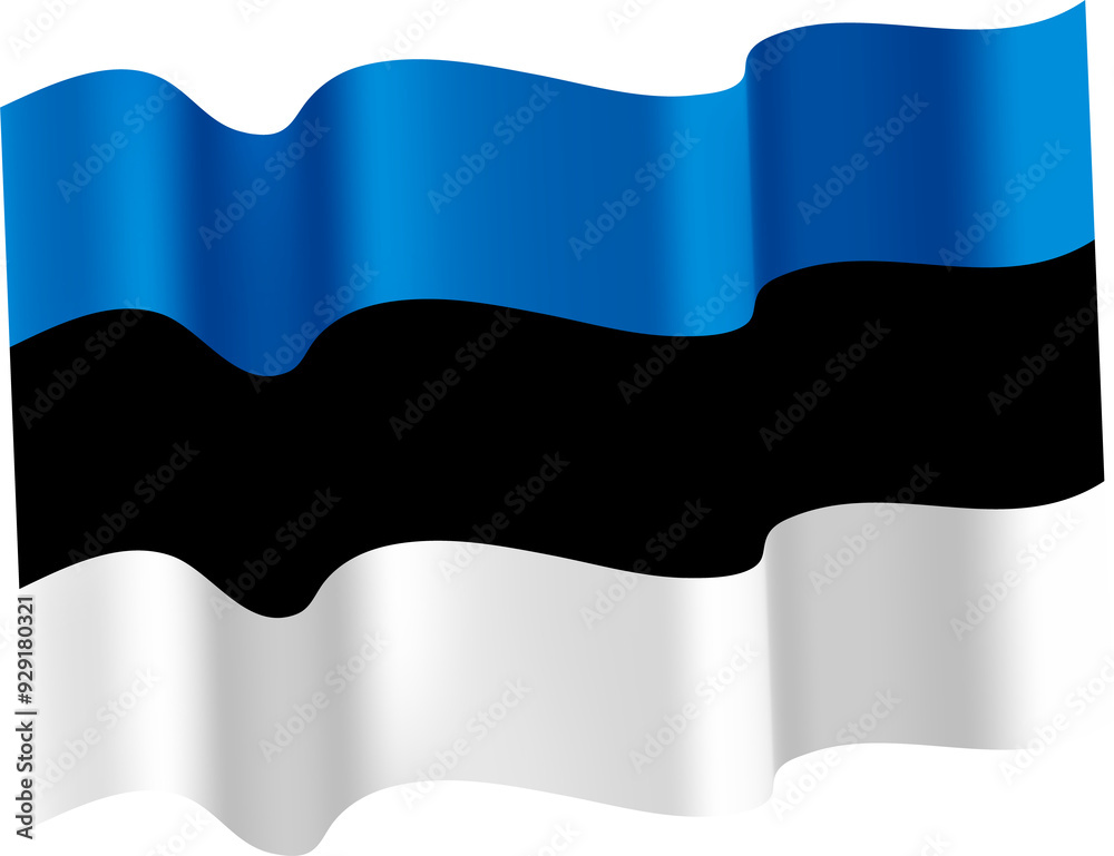 Fototapeta premium Estonia Realistic 3D Waving Flag