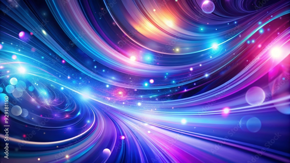 Vibrant abstract background featuring bold, swirling lights that dance across a gradient of deep blues and purples, evoking a sense of dynamic energy and movement. Vibrant abstract background featuring bold, swirling lights that dance across a gradient of deep blues and purples, evoking a sense of dynamic energy and movement.