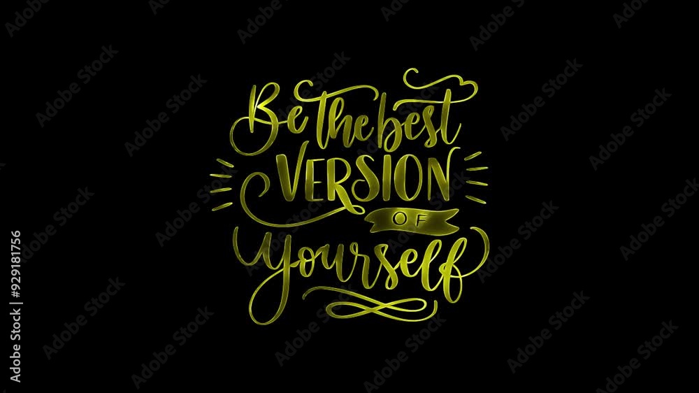 Be The Best Version Of Yourself Sticker - 4K Animated Design with Flat Stickers on Black Background Be The Best Version Of Yourself Sticker - 4K Animated Design with Flat Stickers on Black Background