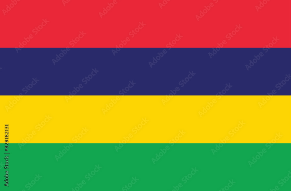 Obraz premium National flag of Mauritius. Mauritius flag. Vector illustration.
