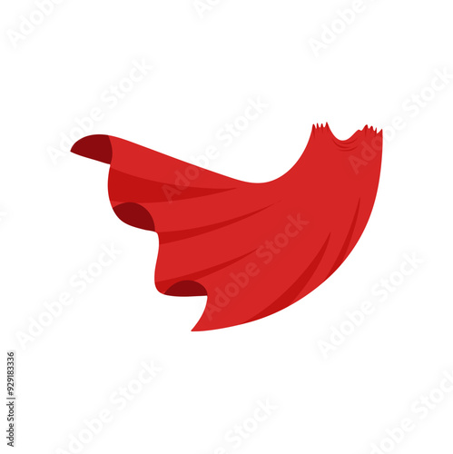 Cloak shoulders covering, isolated set of clothing in realistic design. Costume or suit outfit. Red manteau, cape or mantle part of apparel. Vector superhero costume, rescue coat of satin