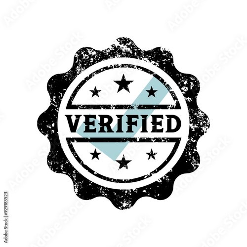 verified, rubber stamp, marking - vector illustration
