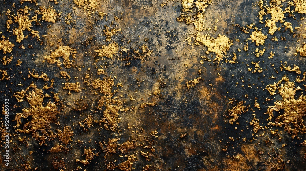 Grunge surface texture with golden details for background Grunge surface texture with golden details for background