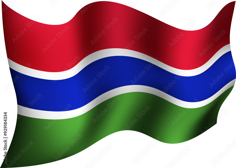 Gambia Realistic 3D Waving Flag Gambia Realistic 3D Waving Flag