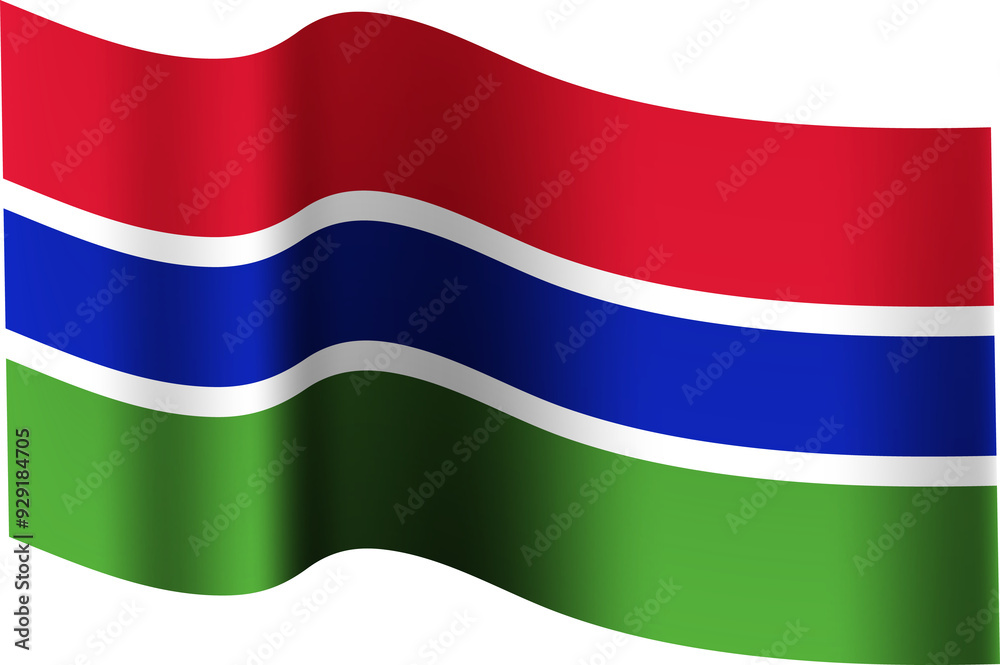 Fototapeta premium Gambia Realistic 3D Waving Flag