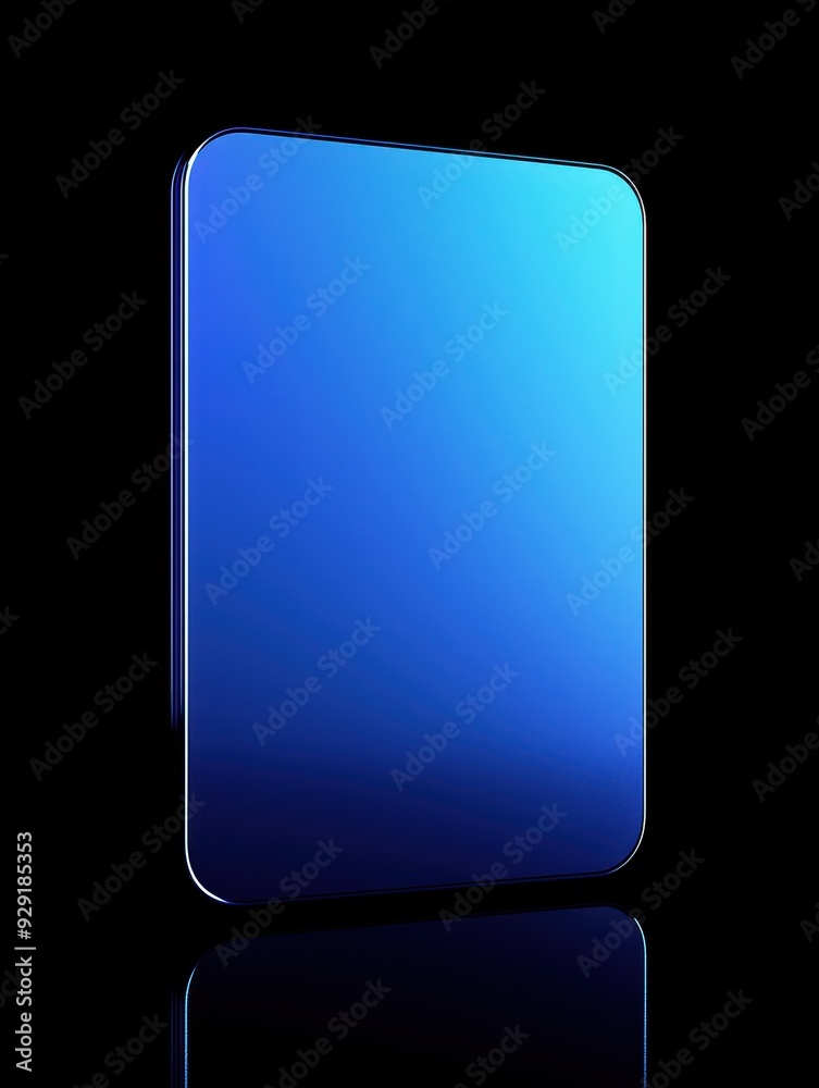 Tranquil Blue Card in Enigmatic Darkness with Soft Reflection and Blurred Edges Tranquil Blue Card in Enigmatic Darkness with Soft Reflection and Blurred Edges