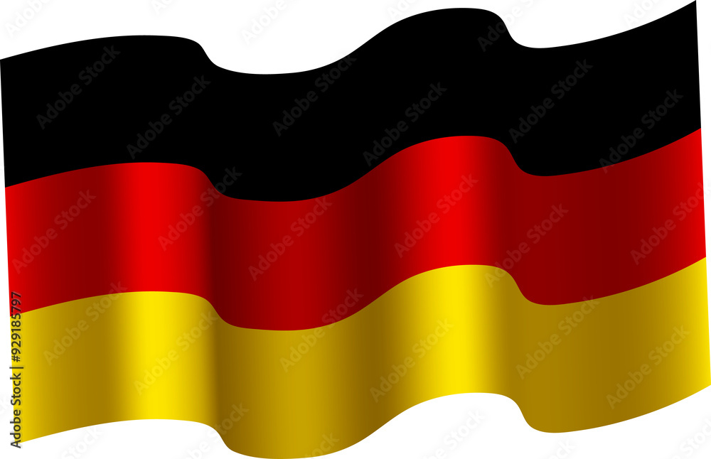 Naklejka premium Germany Realistic 3D Waving Flag