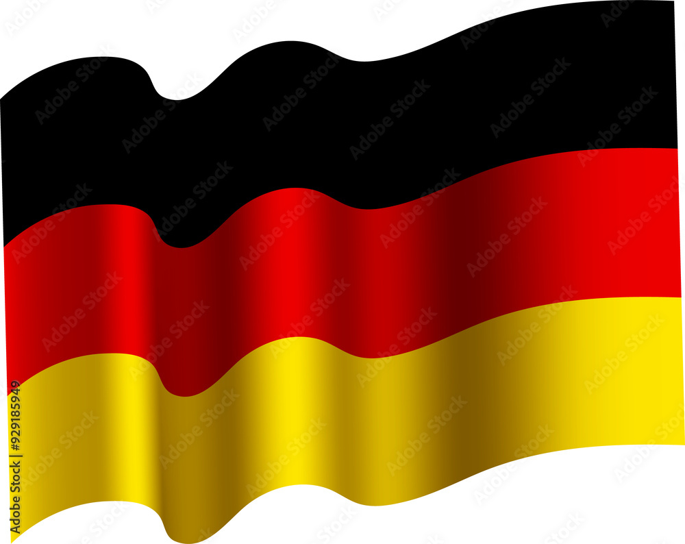 Fototapeta premium Germany Realistic 3D Waving Flag