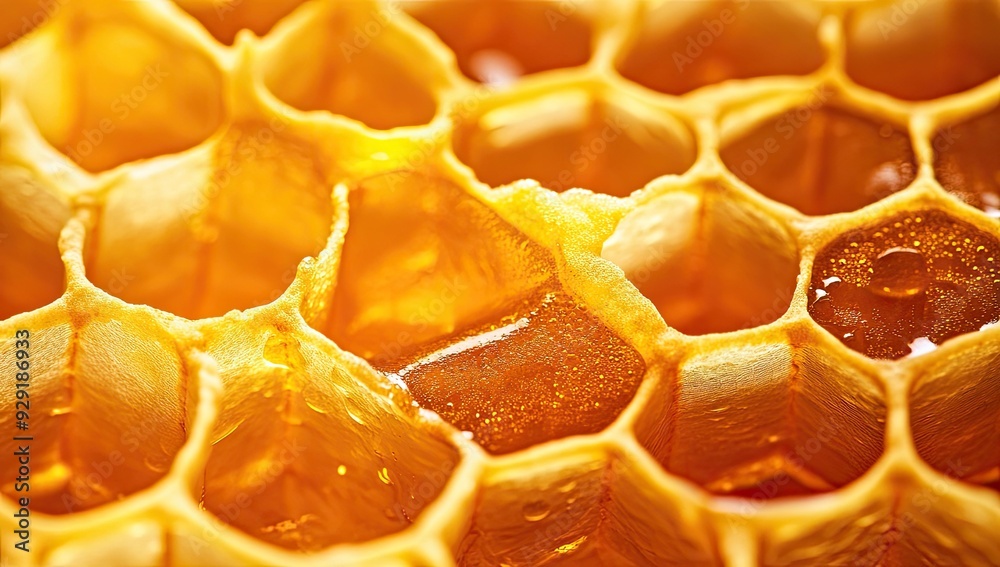 Golden honeycomb with honey dripping. Golden honeycomb with honey dripping.