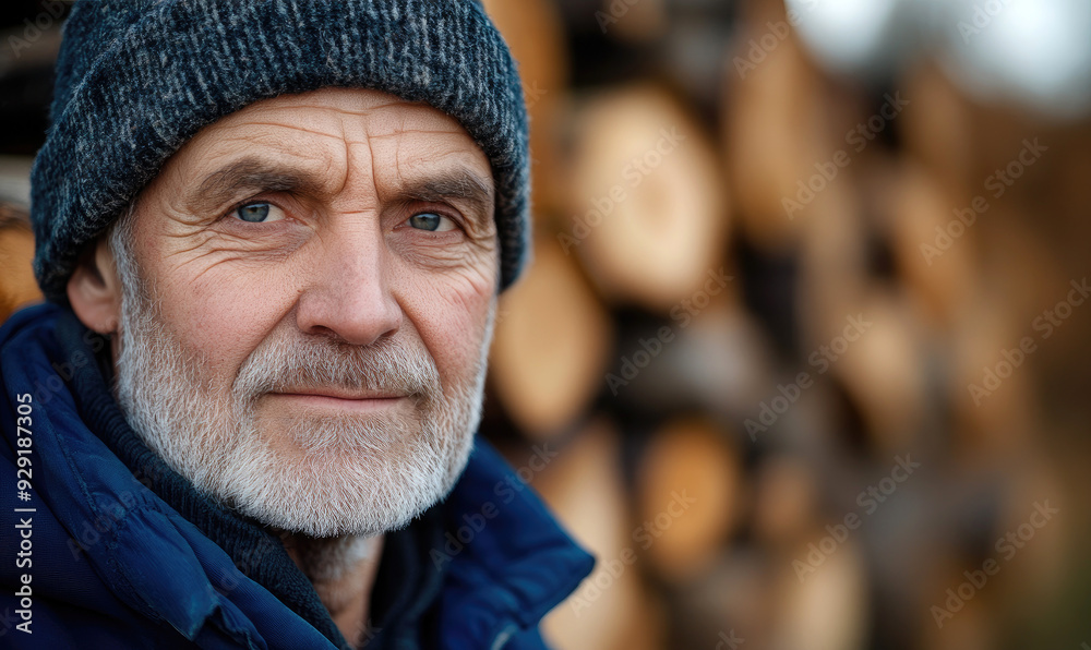 Close-Up Portrait of a Woodcutter’s Face Close-Up Portrait of a Woodcutter’s Face