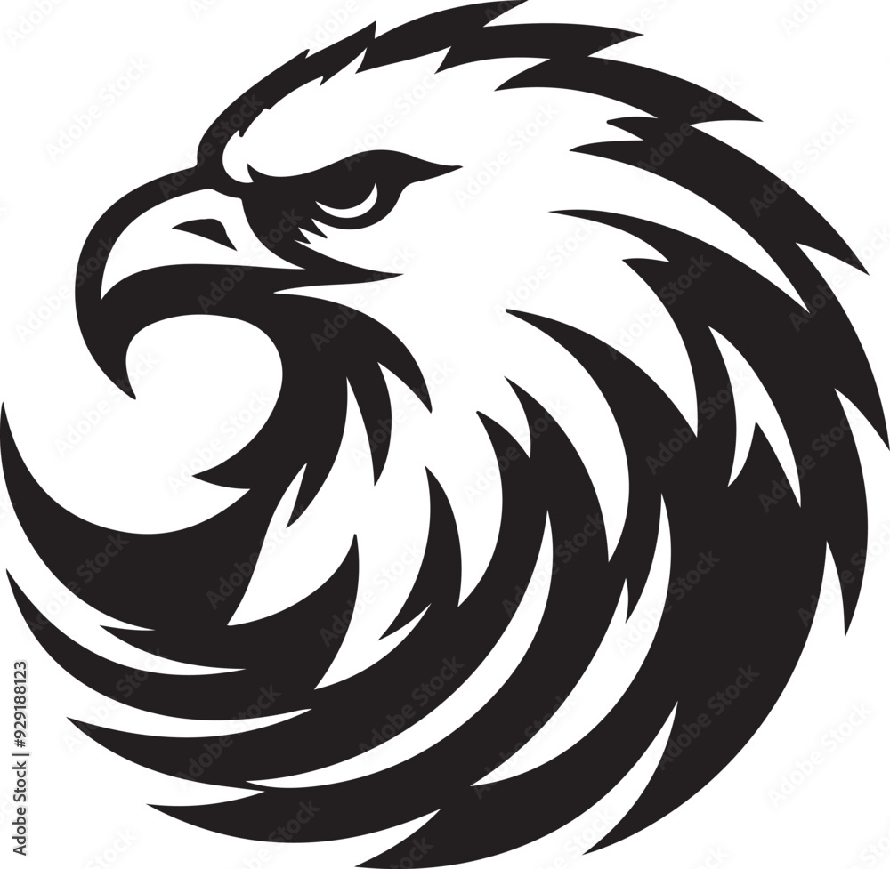 Bald eagle icon silhouette vector art illustration