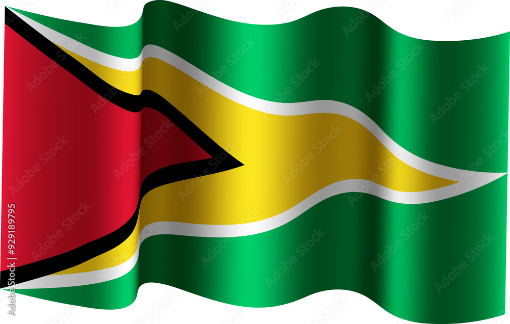 Guyana Realistic 3D Waving Flag Guyana Realistic 3D Waving Flag