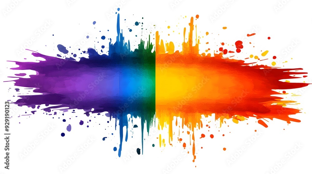 Fototapeta premium Multicolored Paint Stroke on White Background, Abstract Image, Texture, Pattern, Wallpaper, Cover and Screen of Smartphone, Cell Phone, Computer, Laptop, 9:16 and 16:9 Format