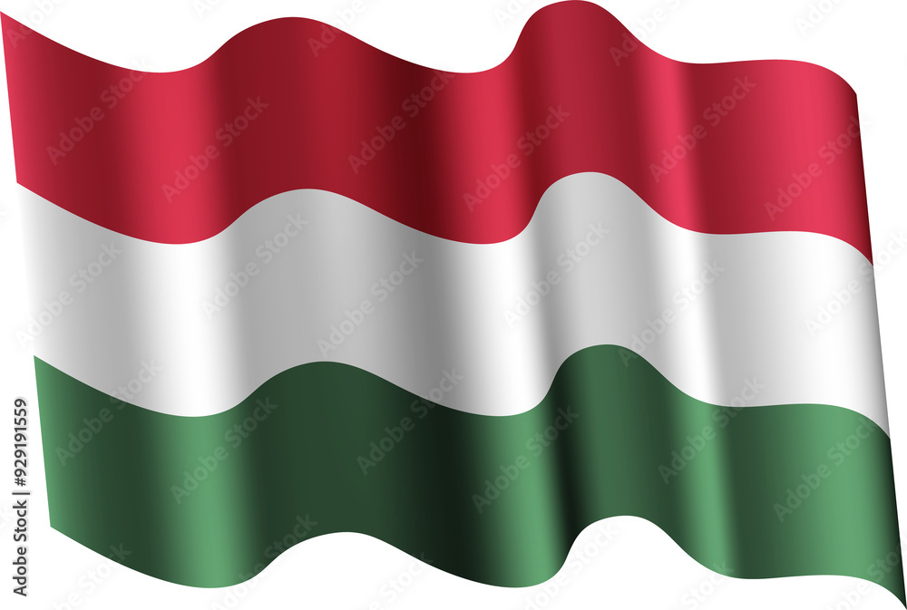 Fototapeta premium Hungary Realistic 3D Waving Flag