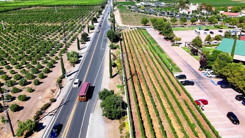 California, Wineries, Solar, Landscape, Scenic, Drone, Trolly, Wine Country, Vineyards, Road, Traffic photo