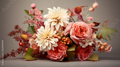 bouquet of pink and white flowers roses