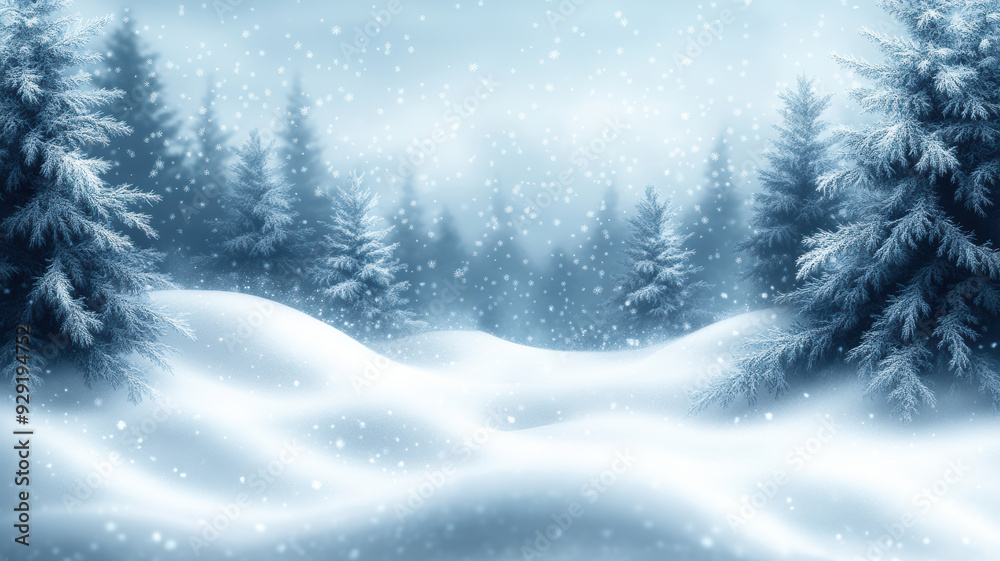 Peaceful Snowy Forest Background Peaceful Snowy Forest Background