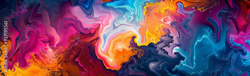 Abstract digital art with swirling liquid marble texture in vibrant colors. The image symbolizes fluidity, energy, creativity, and the flow of ideas.