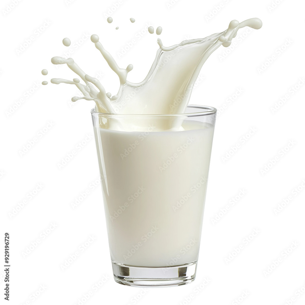 Glass of milk with splash isolated on white or transparent background, png clipart, design element. Easy to place on any other background. Glass of milk with splash isolated on white or transparent background, png clipart, design element. Easy to place on any other background.