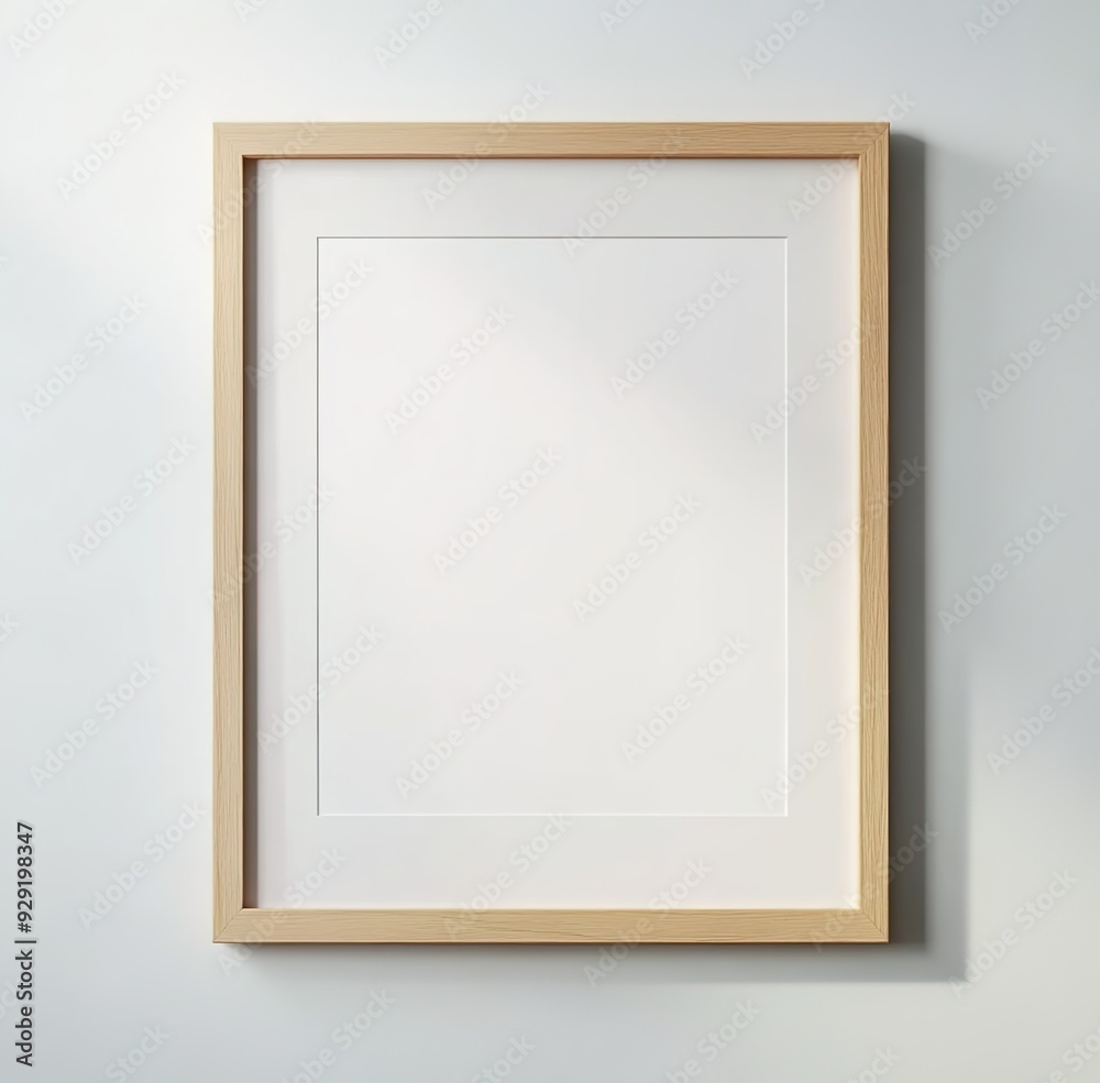 A photograph of a large wooden picture frame on the wall A photograph of a large wooden picture frame on the wall