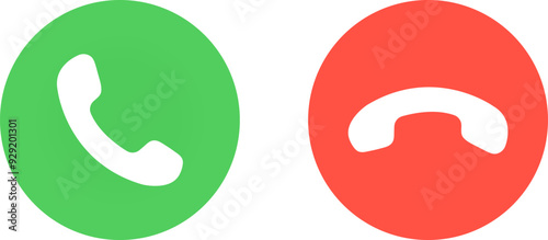 Incoming call, phone calling. Accept and Decline the call. Phone ring icon animation. Touch screen. Vector illustration