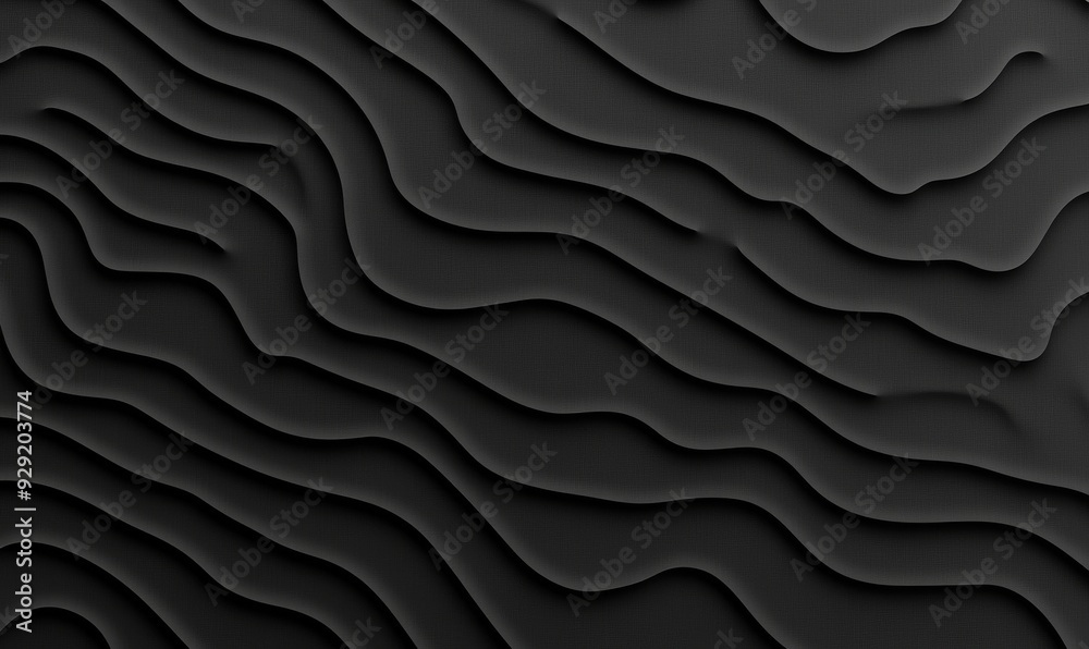 Fototapeta premium Abstract Black Wavy Texture Background