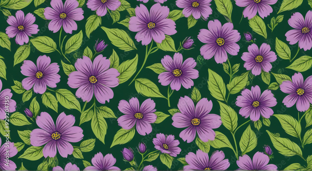 Fototapeta premium seamless pattern with pink flowers