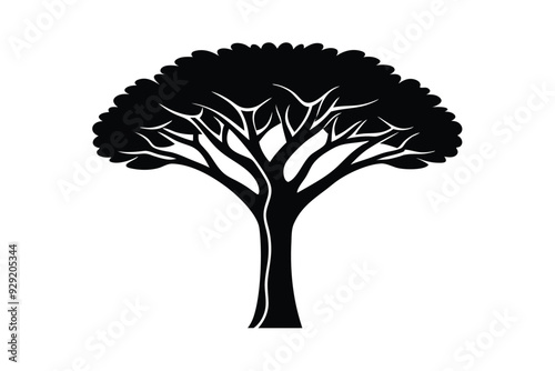 Modern Vector Safari Tree - Elegant and Minimalist Nature Illustration