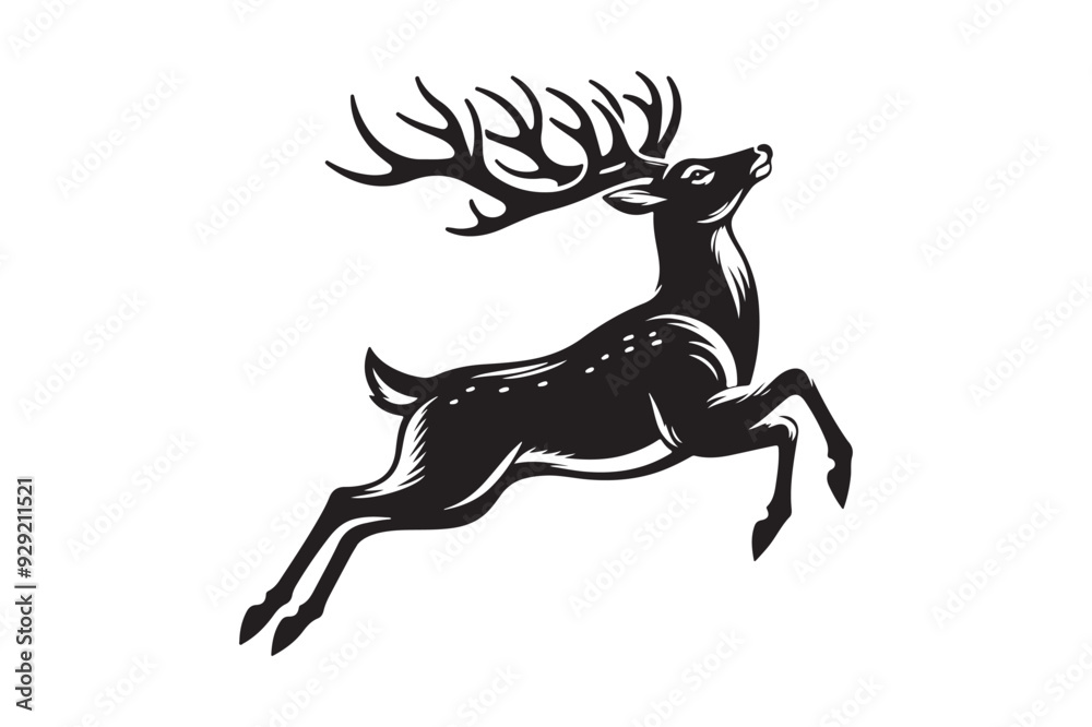 Obraz premium Deer silhouette vector illustration