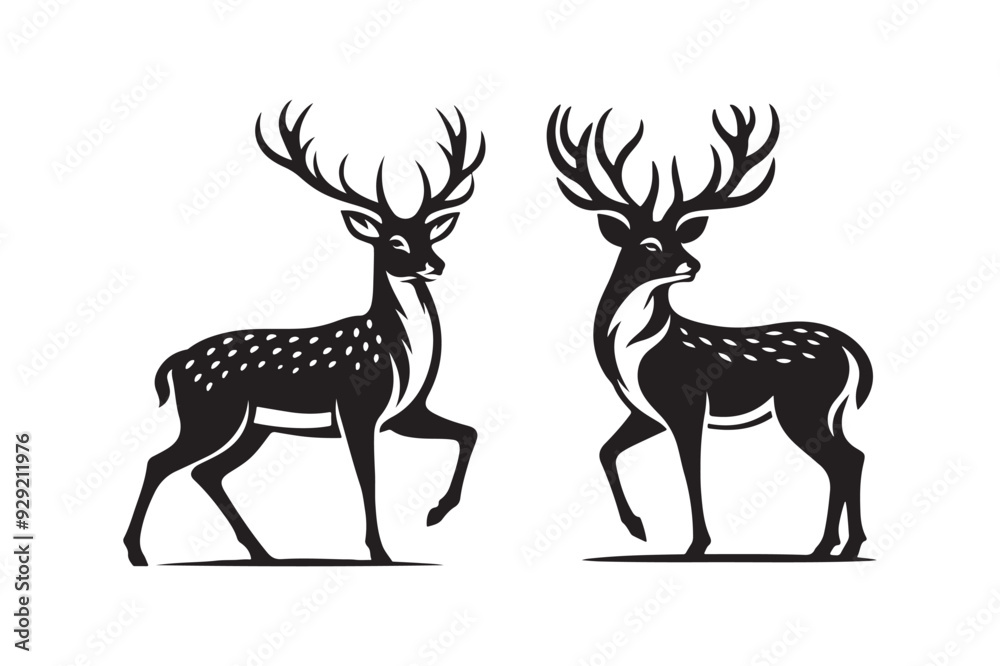 Deer silhouette vector illustration Deer silhouette vector illustration