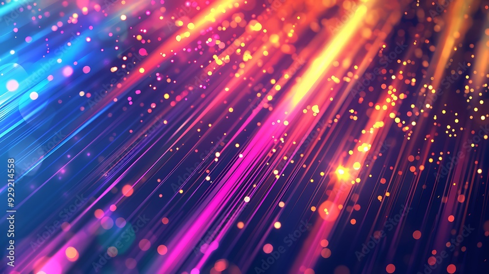 Neon-colored abstract gradient background with blurred effects, evoking the energy of a fireworks show