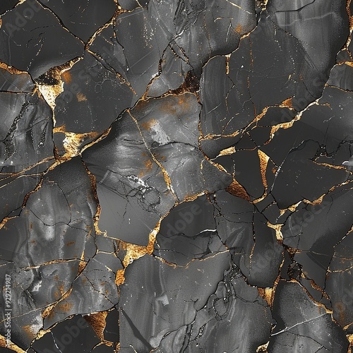 Seamless Abstract Background With multicolored waves and lines marble texture. 3d render illustration. Gold and black marble patterned texture background. Black marble texture 