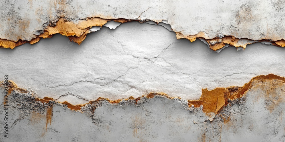 Obraz premium Cracked and Weathered Concrete Wall with Peeling Paint