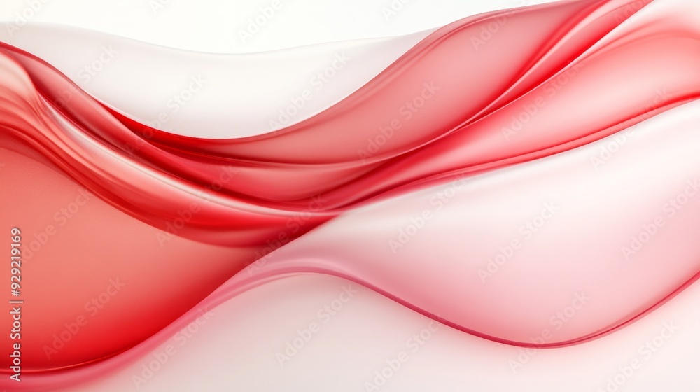 Abstract red wave flowing on white background Abstract red wave flowing on white background