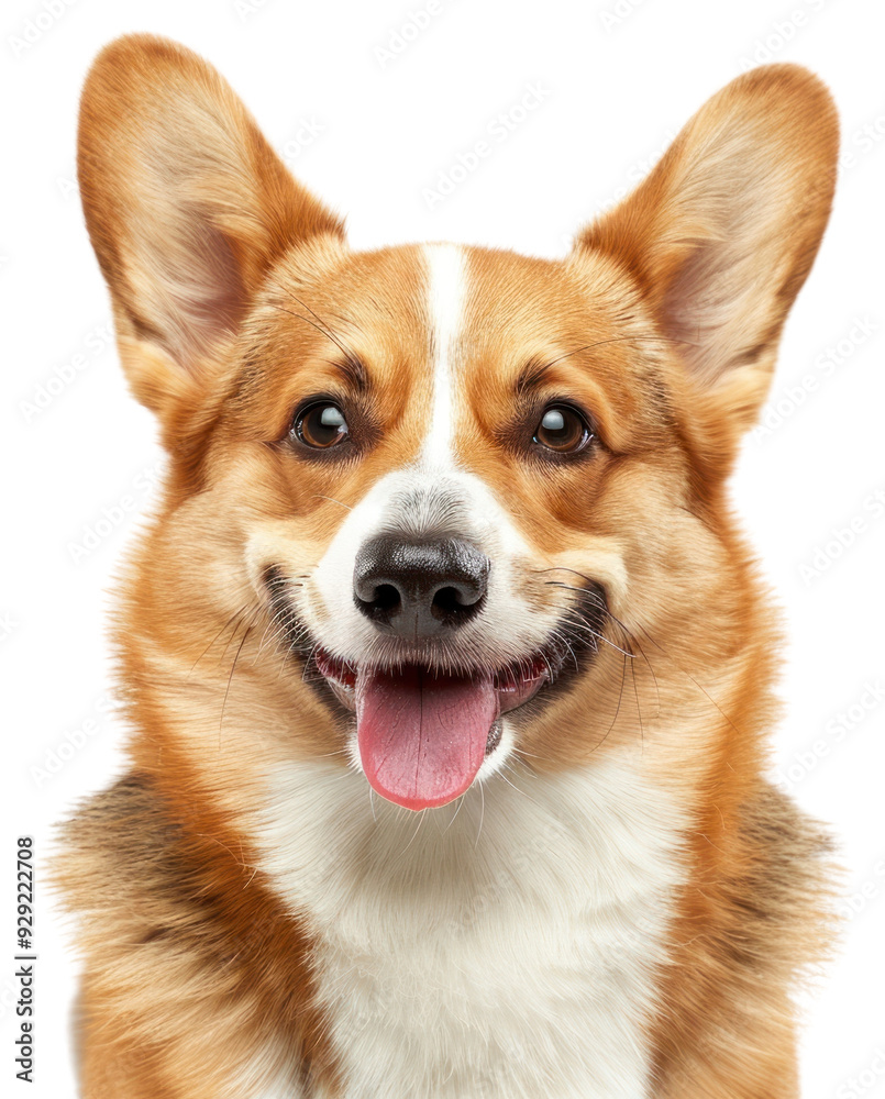 PNG Happy corgi dog portrait PNG Happy corgi dog portrait