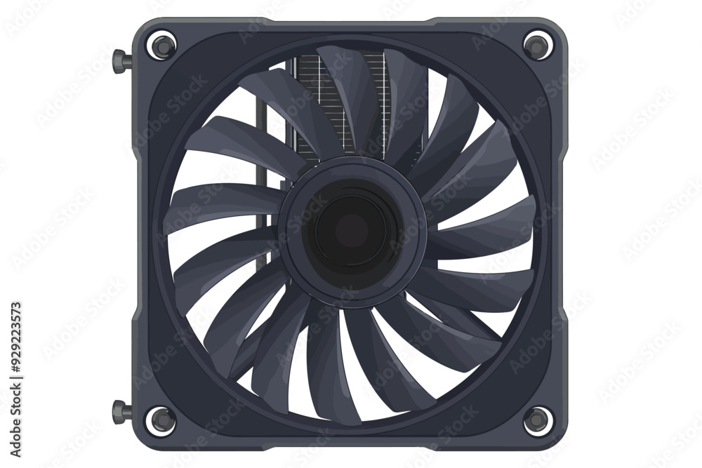CPU cooler fan stock image isolated vector style CPU cooler fan stock image isolated vector style