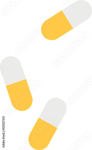 Falling pills color icon. Medical drug treatment