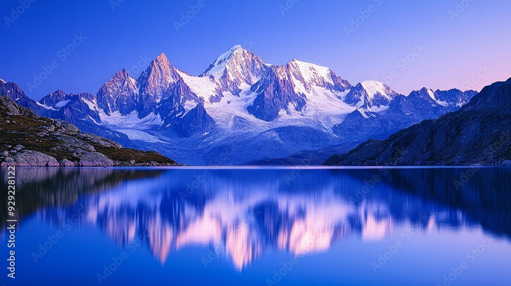 At daybreak, the azure waters of Lac Blanc mirror the snow-capped peaks of Mont Blanc. Chamonix, Haute Savoie, French Alps, France, EuropeMojito drink against a dark backdrop At daybreak, the azure waters of Lac Blanc mirror the snow-capped peaks of Mont Blanc. Chamonix, Haute Savoie, French Alps, France, EuropeMojito drink against a dark backdrop